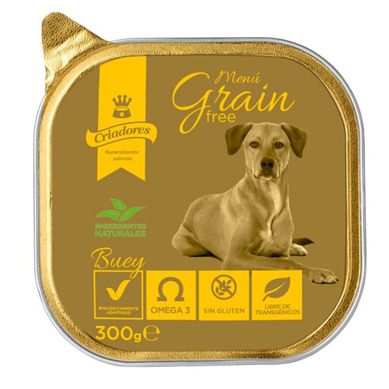 300 g Criadores Menu Grain Free comida húmida cão,  Imagem número 1 Criadores Menú Grain Free Buey comida húmeda perro Imagem número 1
