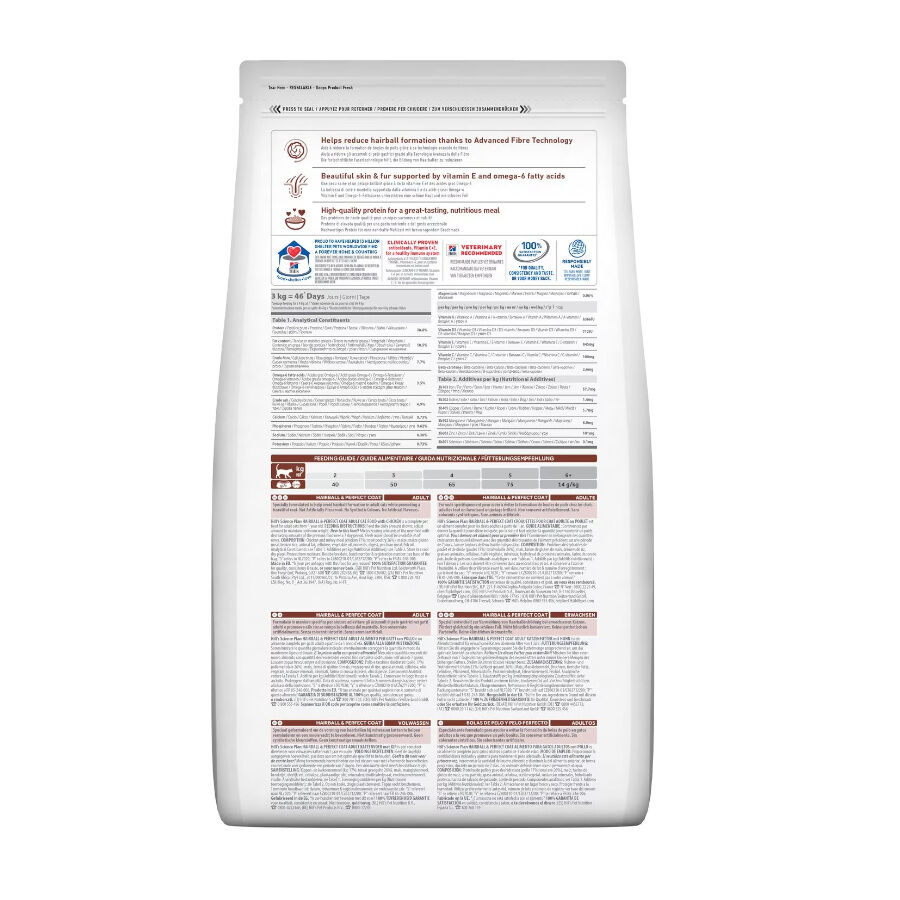 7 kg Hill's Science Plan Adult Hairball & Perfect Coat Ra&ccedil;&atilde;o de frango para gatos, , large Imagem n&uacute;mero 2