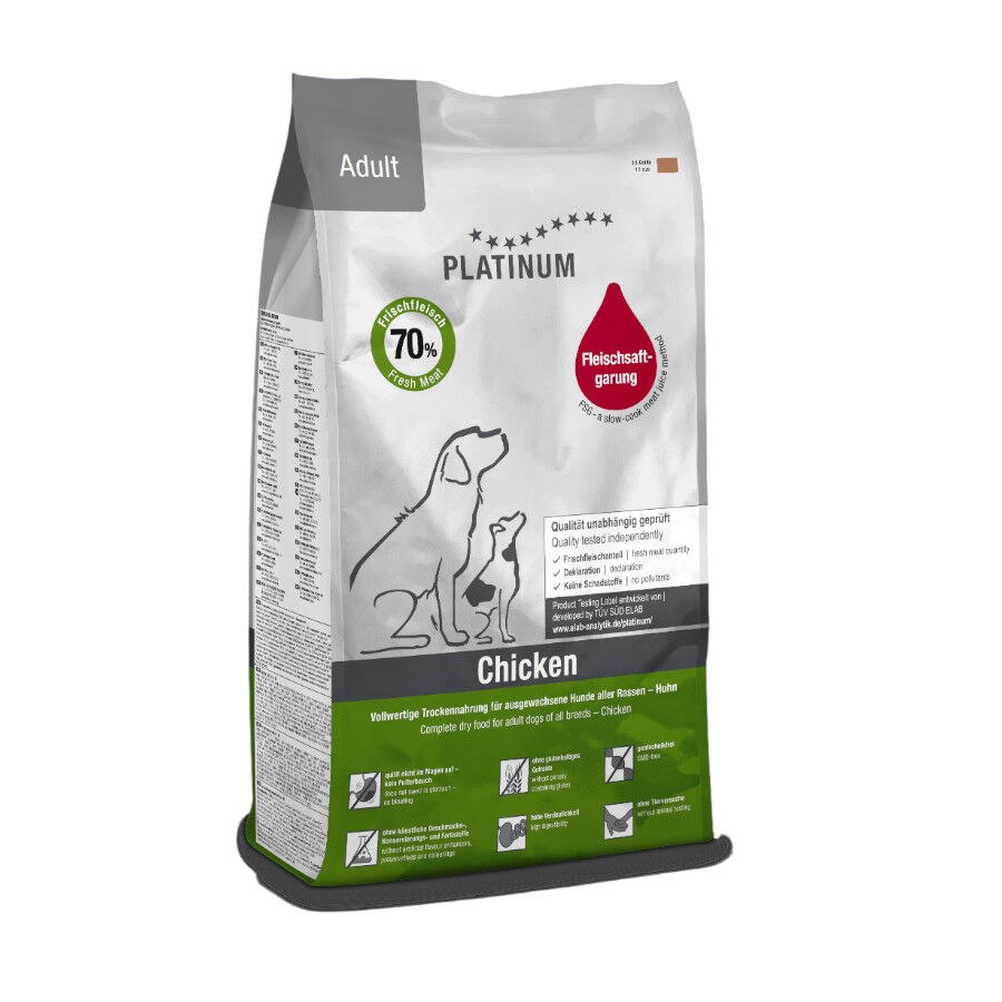 2 x 5 kg Dingonatura Platinum Frango ra&ccedil;&atilde;o para c&atilde;es Pack poupan&ccedil;a!, , large Imagem n&uacute;mero 2
