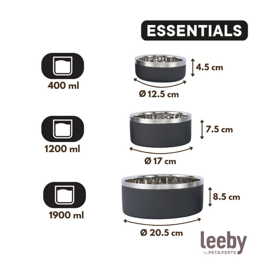 Leeby Comedouro de Parede Dupla em A&ccedil;o Inoxid&aacute;vel para c&atilde;es e gatos, , large Imagem n&uacute;mero 4