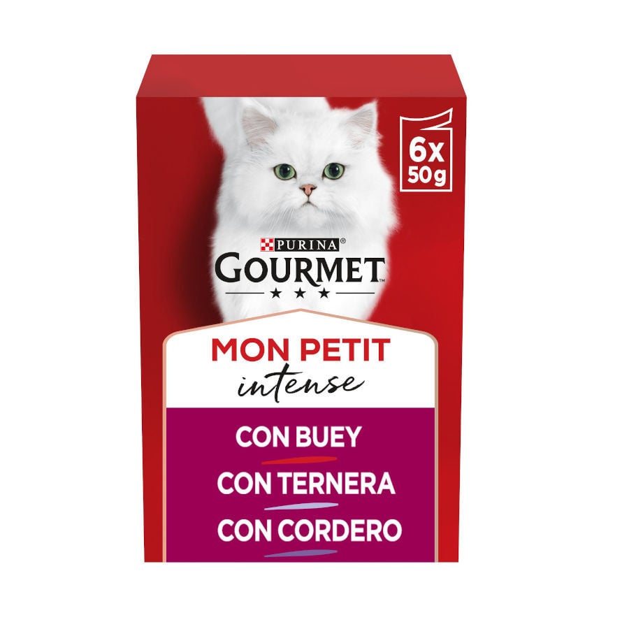 6 saquetas x 50 g Purina Gourmet Mon Petit Sele&ccedil;&atilde;o Carne com molho em saqueta para gatos, , large Imagem n&uacute;mero 1