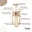 Leeby Boucle Collection árvore arranhadora com cama nido e arranhador vertical para gatos, , large Indicador imagem número 3