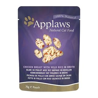 Applaws de frango e arroz sachê para gatos