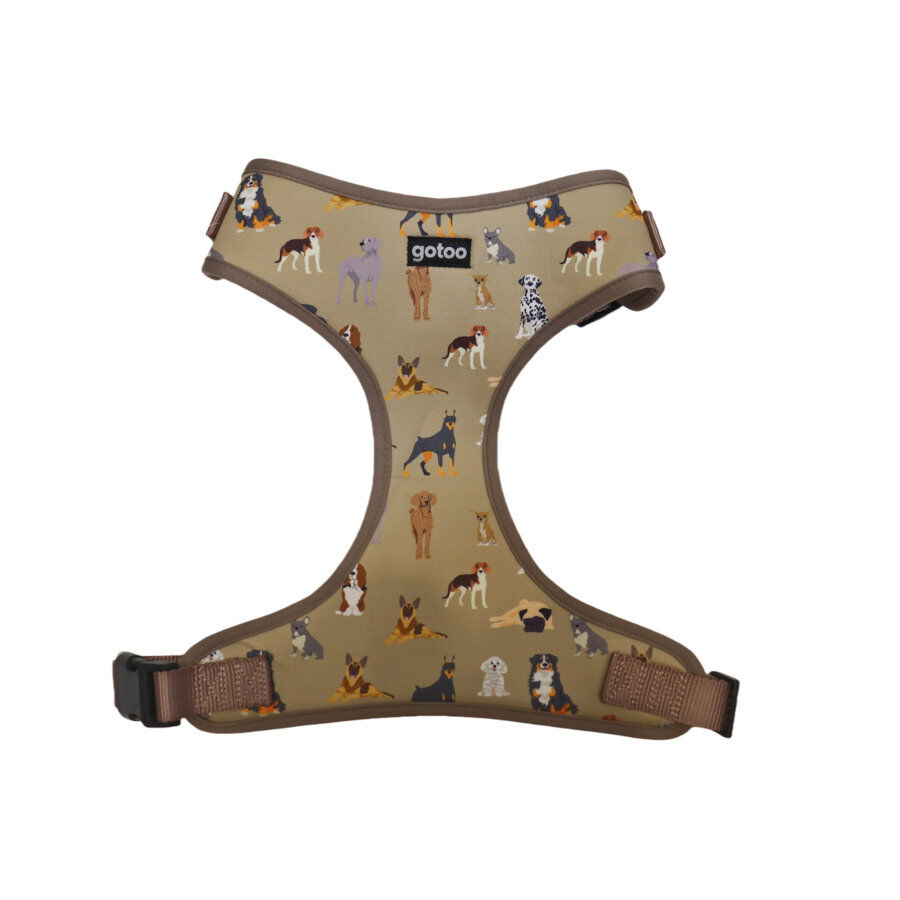 Gotoo Peitoral Ajust&aacute;vel Estampado Castanho para C&atilde;es, , large Imagem n&uacute;mero 1