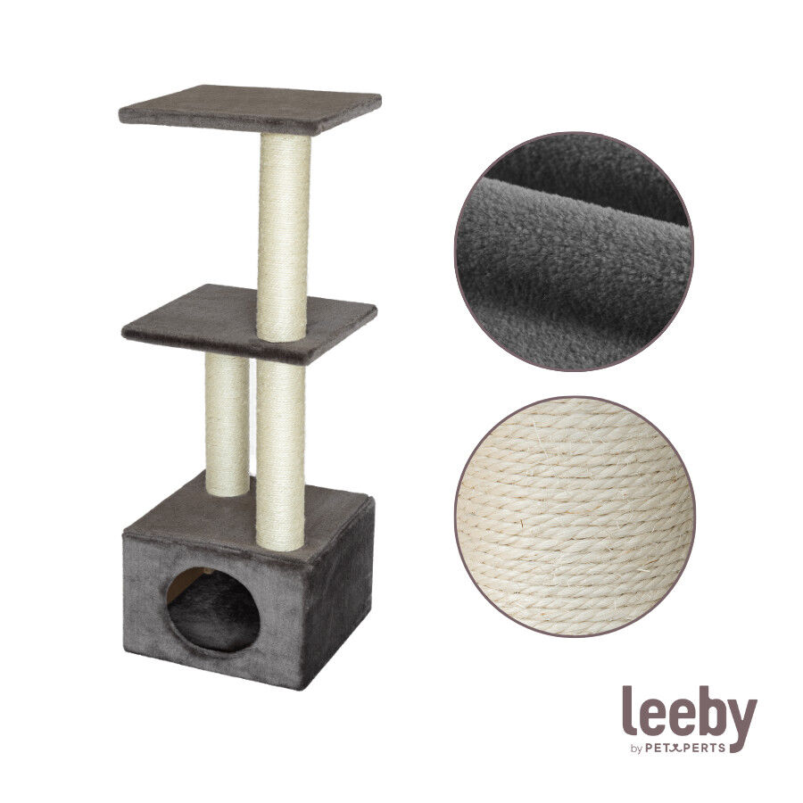 Leeby Colette DoubPost torre arranhadora com cama nido cinzenta para gatos, , large Imagem n&uacute;mero 5