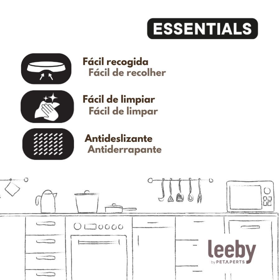 Leeby Comedouro de Pl&aacute;stico Taupe para c&atilde;es, , large Imagem n&uacute;mero 5