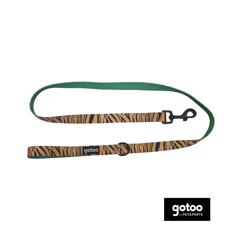 Gotoo Trela estampada tigre castanha para c&atilde;es, , large Imagem n&uacute;mero 2