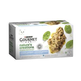Gourmet Nature’s Creations Mini Filetes de Pescado do Oceano e Atum em lata para gatos