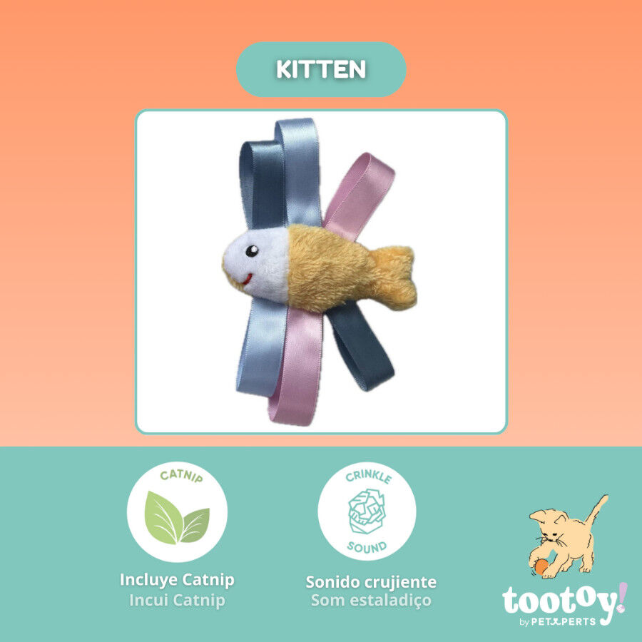 Tootoy! Kitten Peluche Peixe com la&ccedil;o para gatos, , large Imagem n&uacute;mero 3