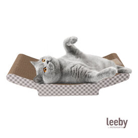 Leeby Remy Rocker arranhador horizontal de cartão com padrão quadrados para gatos