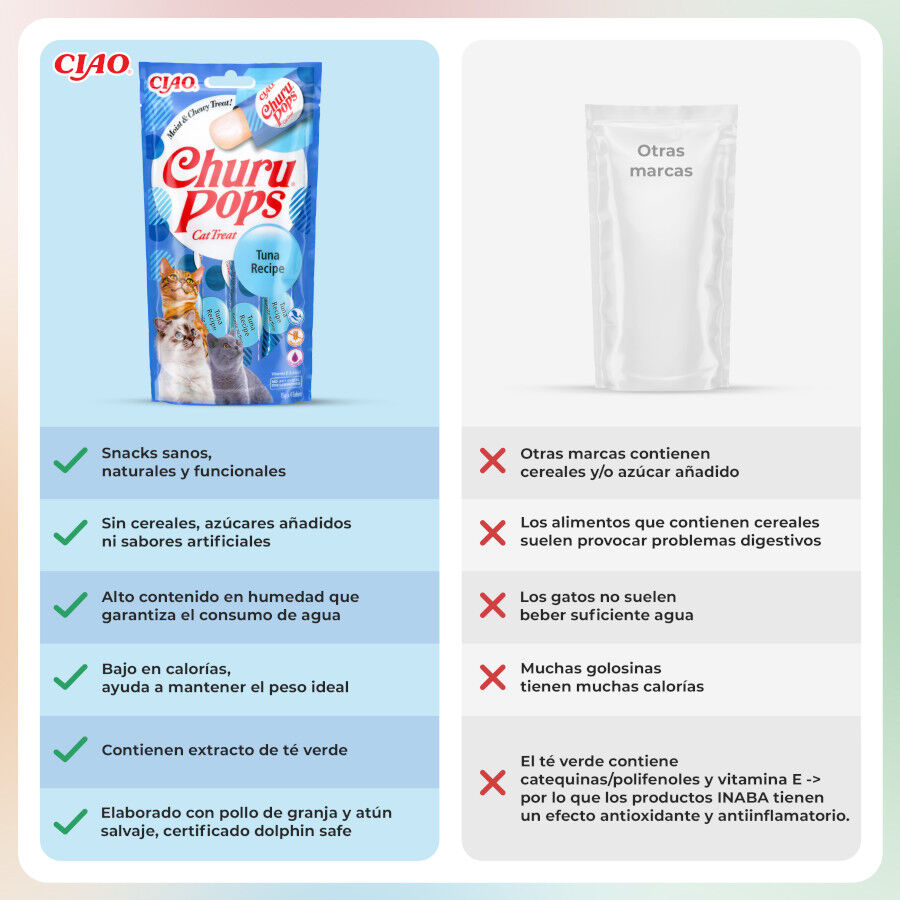 4 saquetas x 15 g Churu Sticks Pops Receita de Atum para gatos, , large Imagem n&uacute;mero 3