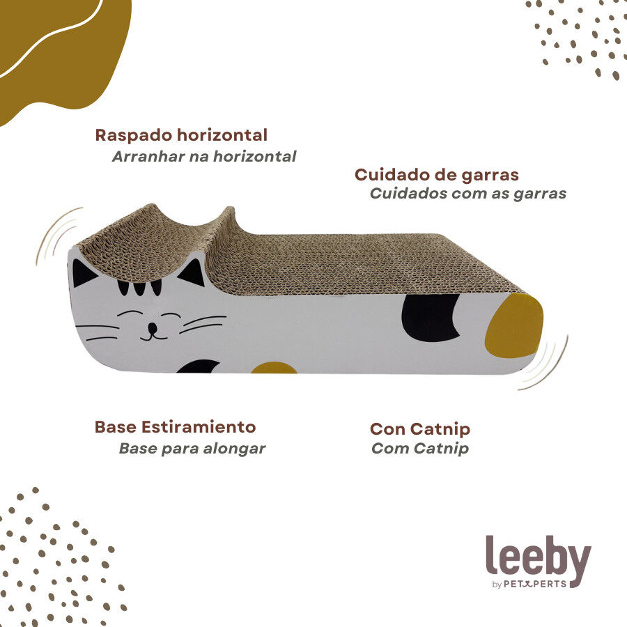 Leeby Kira arranhador de cart&atilde;o branco para gatos, , large Imagem n&uacute;mero 4