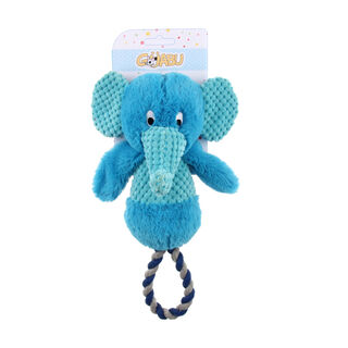 Guabu Elefante azul com corda para cães