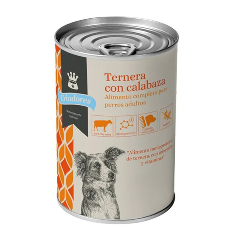400 g Criadores comida húmida cão vitela com abóbora,  Imagem número 1 Criadores comida húmeda perro ternera con calabaza Imagem número 1