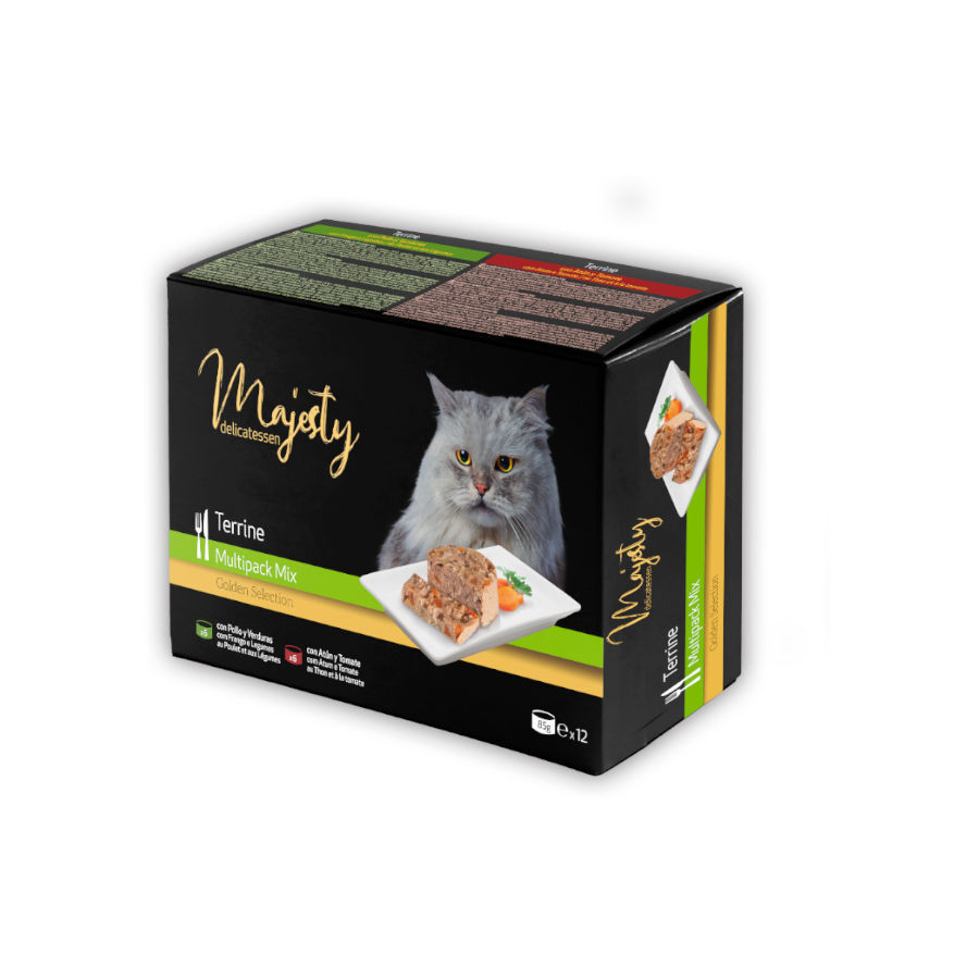 12 latas x 85 g Majesty Adult Mix Terrine lata para gatos - Pack, , large Imagem n&uacute;mero 1