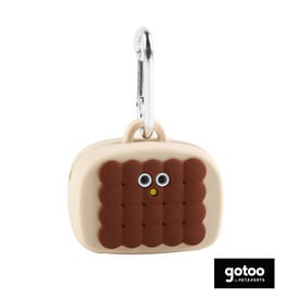 Gotoo Porta-sacos de silicone castanho para cães