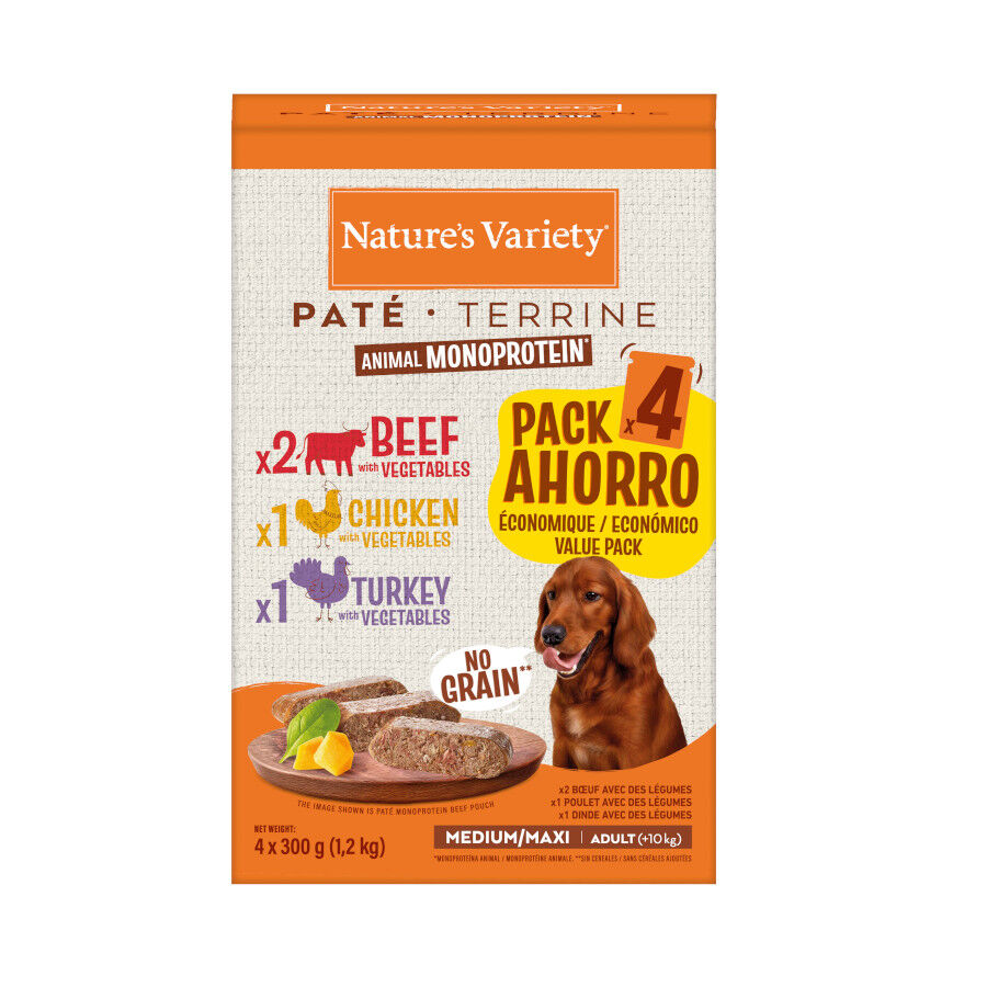 12 saquetas x 300 g Nature's Variety Original Adult Medium Pat&ecirc; saquetas para c&atilde;es  Pack poupan&ccedil;a!, , large Imagem n&uacute;mero 3