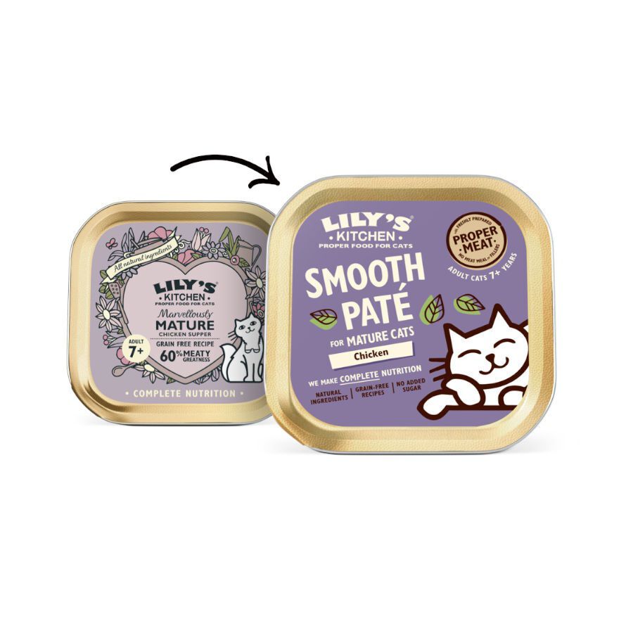 48 terrinas x 85 g Lily's Kitchen Mature Smooth Frango em pat&ecirc; terrina para gatos  Pack poupan&ccedil;a!, , large Imagem n&uacute;mero 2