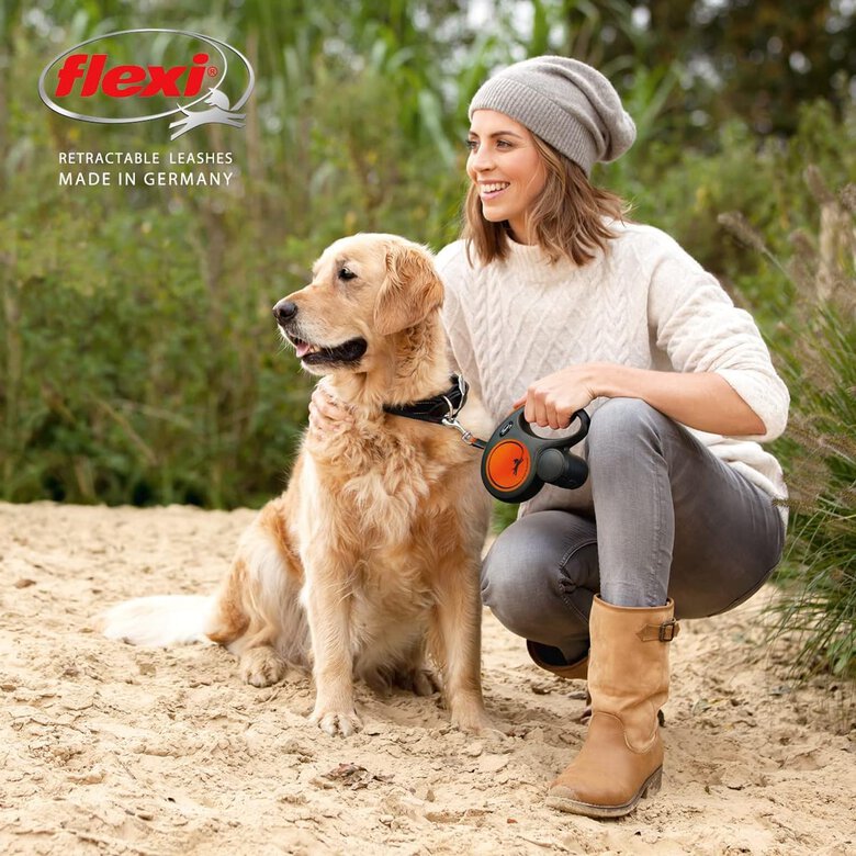 Flexi New Neon Trela extensível laranja para cães,  Imagem número 2 Flexi New Neon Trela extensível laranja para cães, , large Imagem número 2