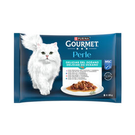 Purina Gourmet Perle L&aacute;minas de Delicias do Oceano saquetas em molho para gatos
