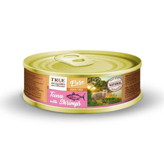 True Origins Pure Adult Atum e Camarão em lata para gatos