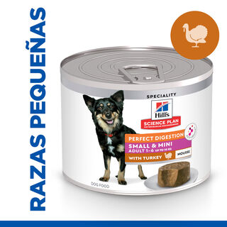 Hill's Science Plan Adult Small & Mini Perfect Digestion Mousse de Peru em lata para cães 