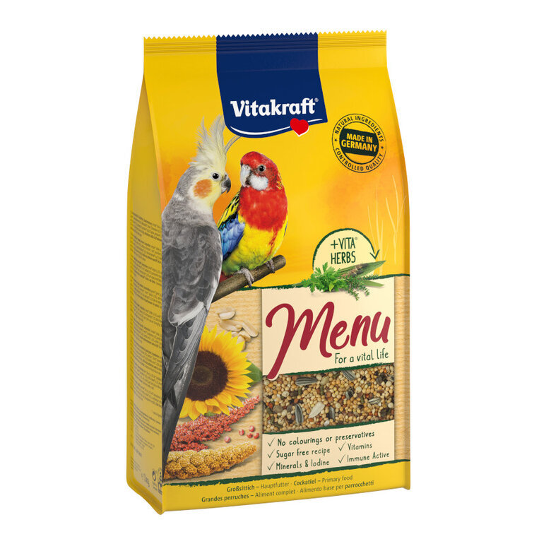 Vitakraft Menú Premium Mistura de Sementes para papagaios,  Imagem número 1 Vitakraft Menú Premium Mistura de Sementes para papagaios, , large Imagem número 1