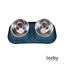Leeby Comedouro Duplo de Metal Azul para c&atilde;es, , large Indicador imagem n&uacute;mero 2