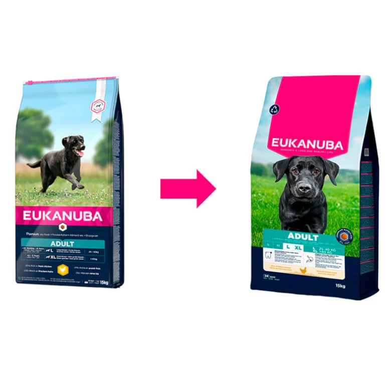 15 kg Eukanuba Adult Large Breed Frango ração para cães,  Imagem número 1 15 kg Eukanuba Adult Large Breed Frango ração para cães, , large Imagem número 1