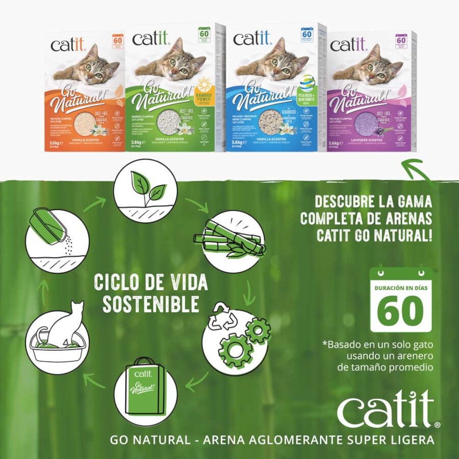 Catit Go Natura! Areia biodegrad&aacute;vel de bambu para gatos, , large Imagem n&uacute;mero 5