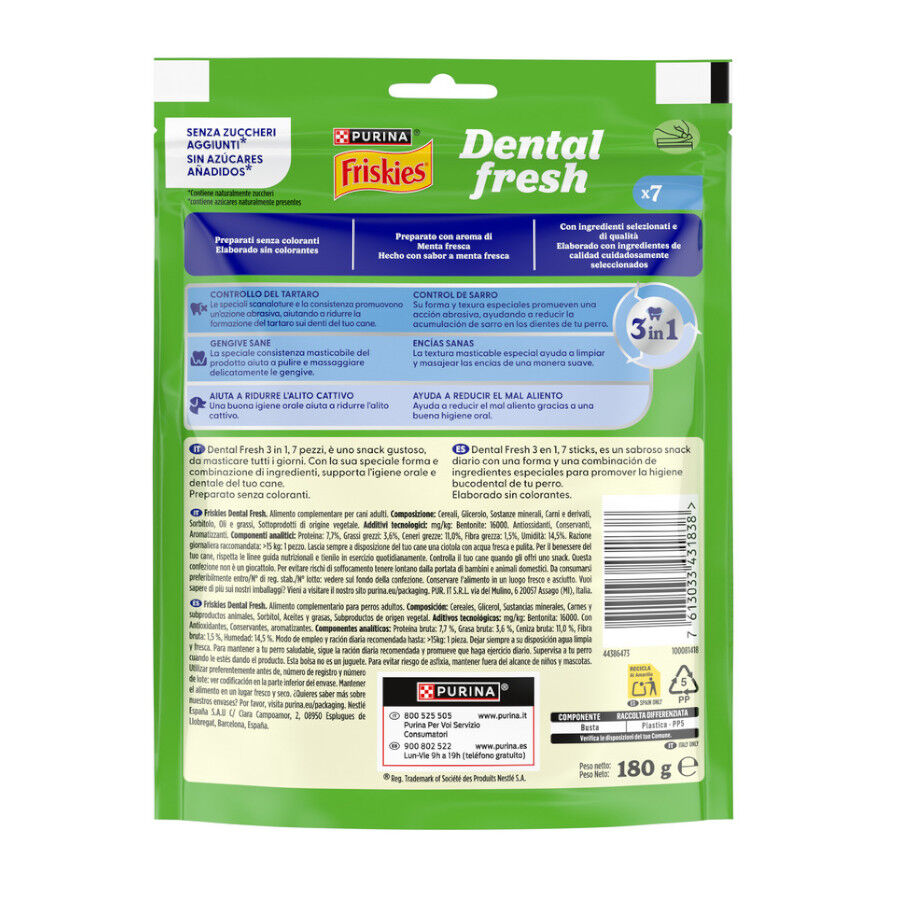7 sticks Purina Snacks dent&aacute;rios Friskies Medium y Large para c&atilde;es, , large Imagem n&uacute;mero 4