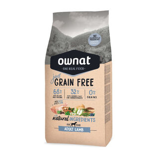 Ownat Just Grain Free Adult Cordeiro ração para cães