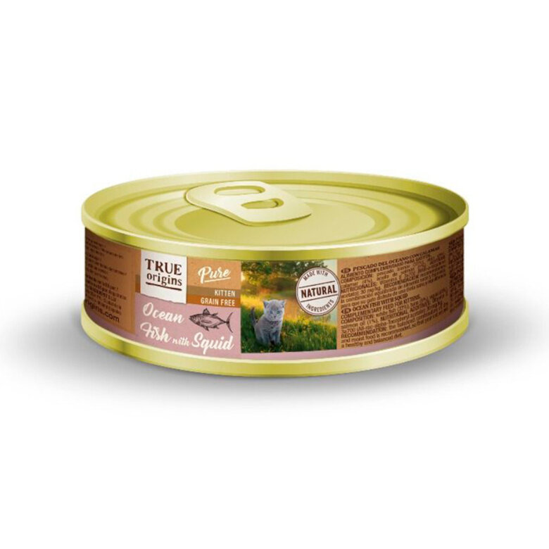True Origins Pure Kitten Peixe e Lula lata com patê, , large image number null