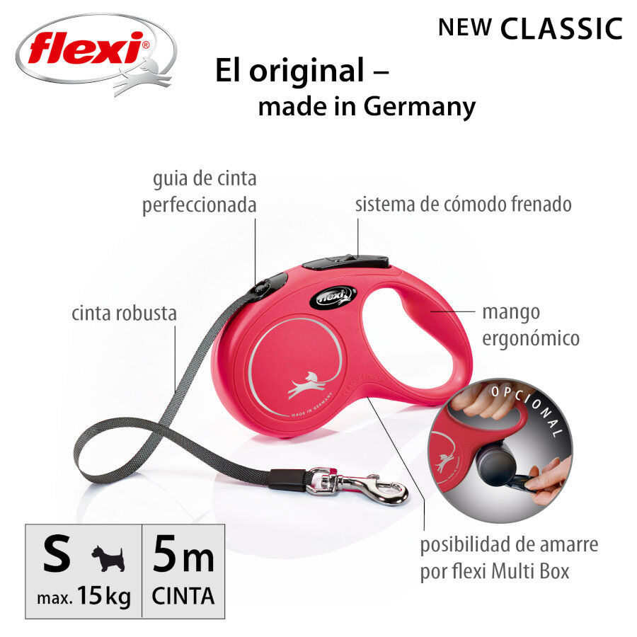 Flexi New Classic trela ​​extens&iacute;vel de fita vermelha para c&atilde;es, , large Imagem n&uacute;mero 2