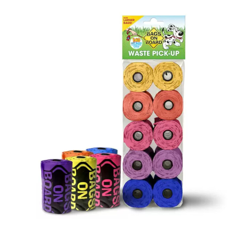 Bags on Board Rainbow Sacos Grandes para fezes de cães – 10 x 14,  Imagem número 1 Bags on Board Rainbow Sacos Grandes para fezes de cães – 10 x 14, , large Imagem número 1