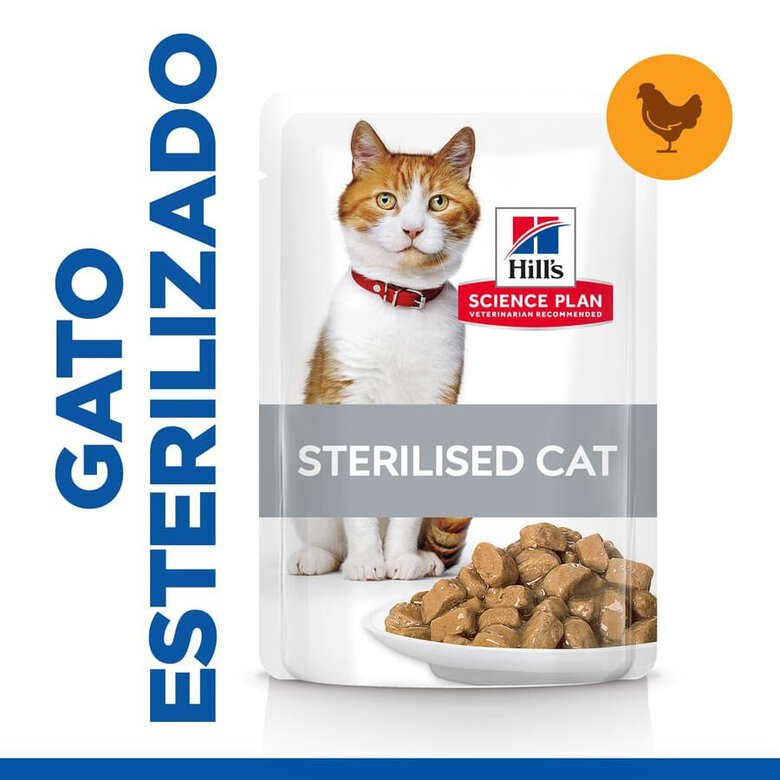 85 g Hill's Young Adult Science Plan Sterilized Frango saqueta para gatos,  Imagem número 2 85 g Hill's Young Adult Science Plan Sterilized Frango saqueta para gatos, , large Imagem número 2