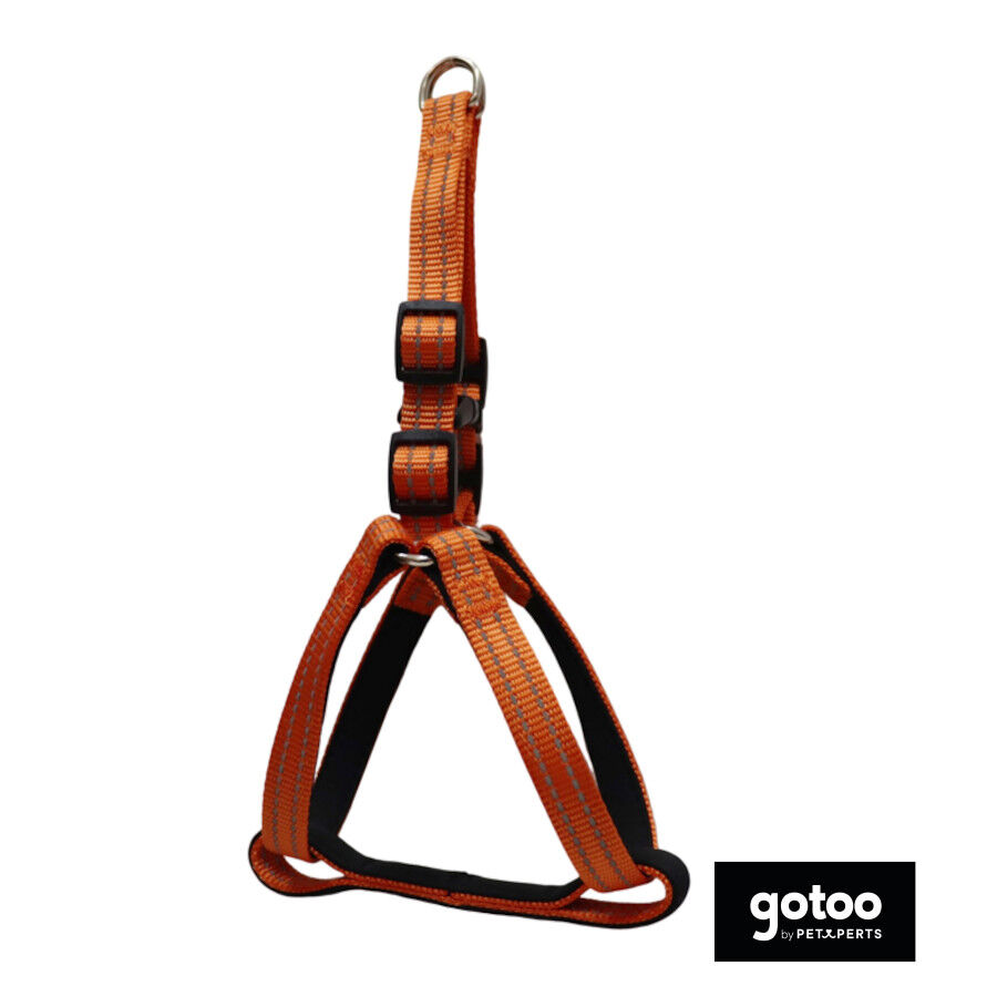 Gotoo Peitoral nylon laranja reflexivo para c&atilde;es, , large Imagem n&uacute;mero 2