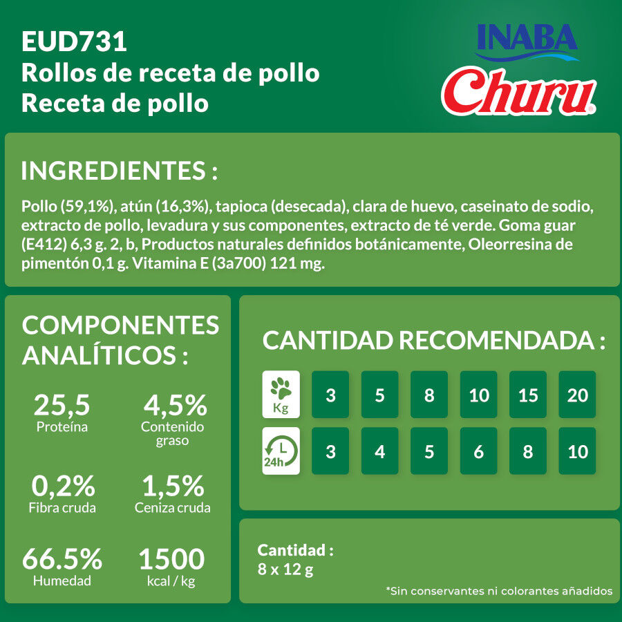 8 saquetas x 12 g Churu Sticks Rolls de Frango para c&atilde;es, , large Imagem n&uacute;mero 7