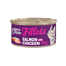 Edgard & Cooper Comida h&uacute;mida Filetes de Salm&atilde;o e Frango em lata para gatos