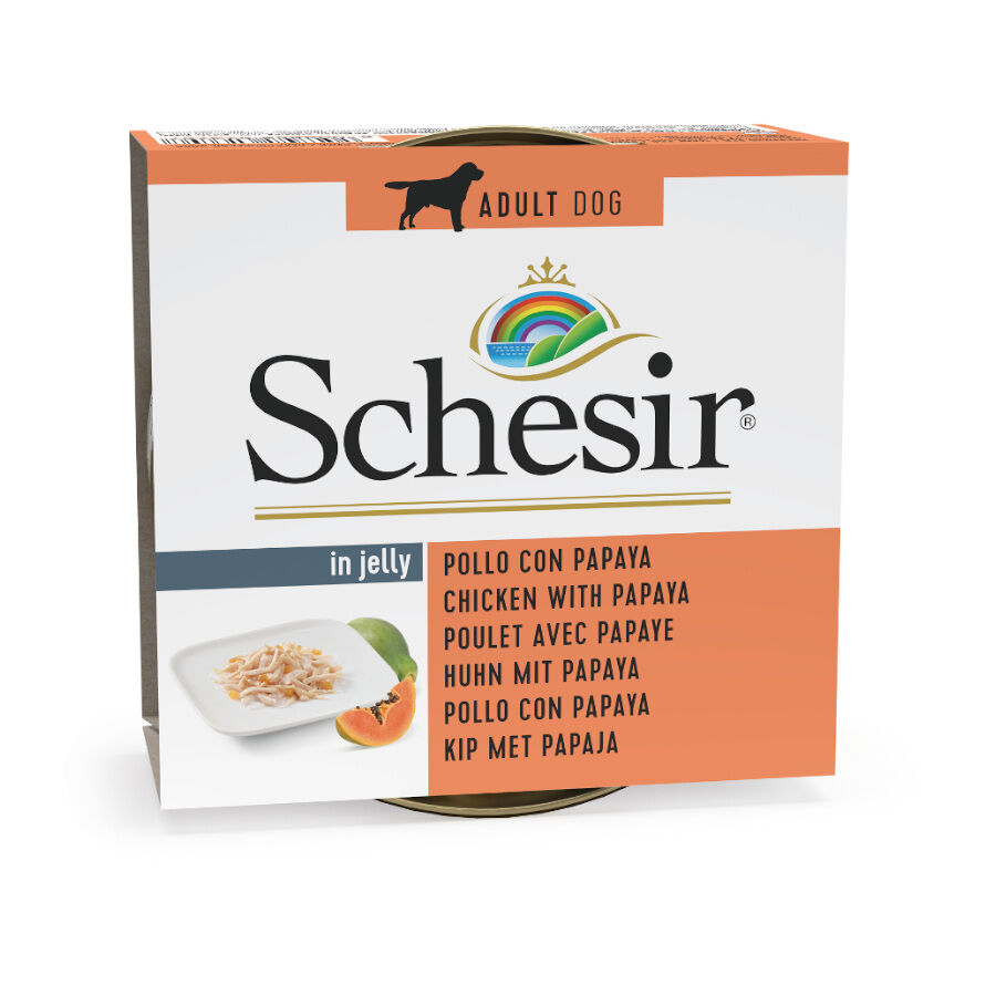 150 g Schesir Frango e Papaia em Gelatina lata para c&atilde;es, , large Imagem n&uacute;mero 1