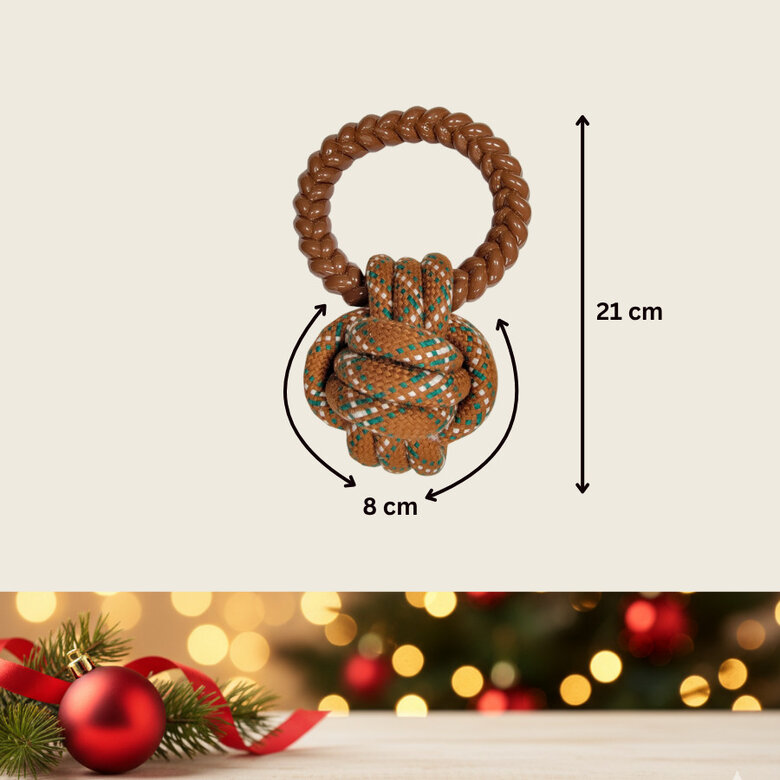 Wonder Christmas Bola com Corda e Mordedor Natalício para Cães,  Imagem número 4 Wonder Christmas Bola com Corda e Mordedor Natalício para Cães, , large Imagem número 4