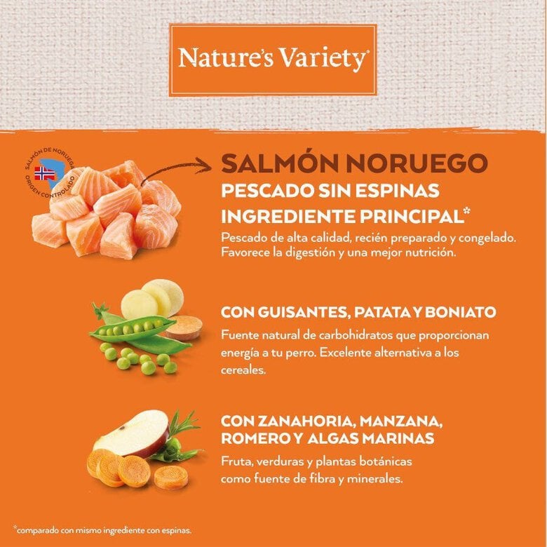 2 kg Nature's Variety No Grain Adult Medium Maxi Salmão ração para cães,  Imagem número 3 2 kg Nature's Variety No Grain Adult Medium Maxi Salmão ração para cães, , large Imagem número 3
