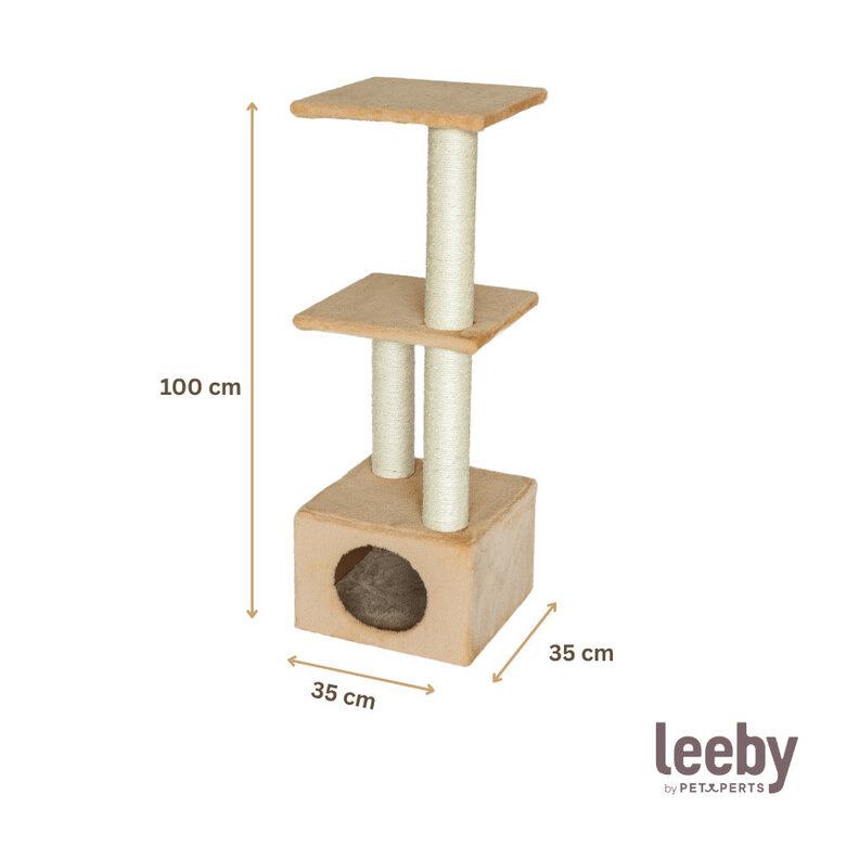 Leeby Colette DoubPost torre arranhadora com cama nido bege para gatos,  Imagem número 4 Leeby Colette DoubPost torre arranhadora com cama nido bege para gatos, , large Imagem número 4