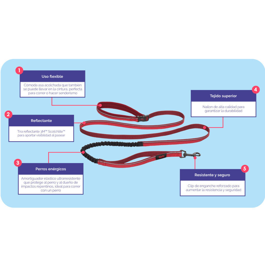 Halti Trela m&atilde;os livres vermelha para c&atilde;es, , large Imagem n&uacute;mero 4