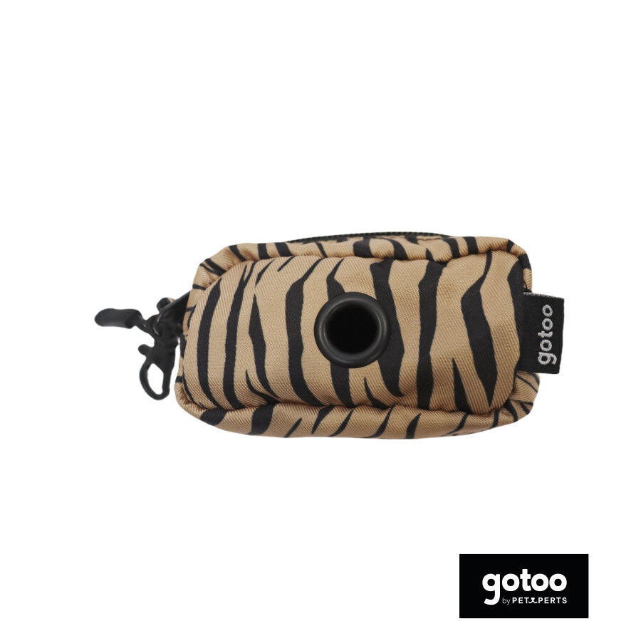 Gotoo Porta-sacos estampado tigre castanho para c&atilde;es, , large Imagem n&uacute;mero 2