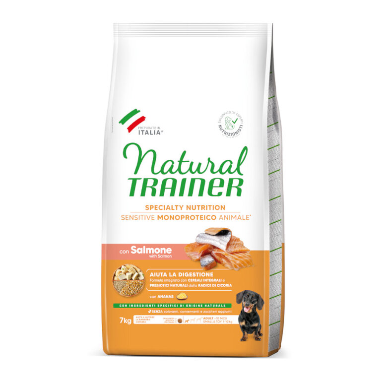 7 kg Natural Trainer Adult Mini Sensitive Ração de salmão para cães,  Imagem número 1 7 kg Natural Trainer Adult Mini Sensitive Ração de salmão para cães, , large Imagem número 1