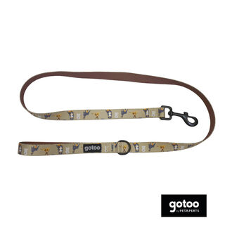 Gotoo Trela estampada castanha para cães