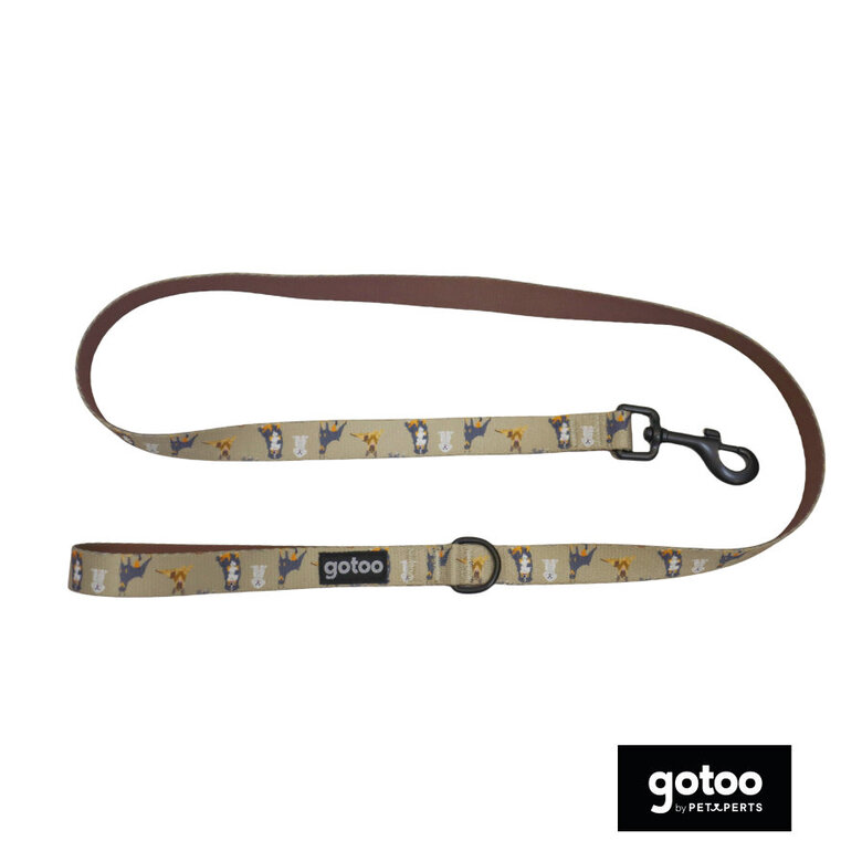 Gotoo Trela estampada castanha para cães,  Imagem número 2 Gotoo Trela estampada castanha para cães, , large Imagem número 2