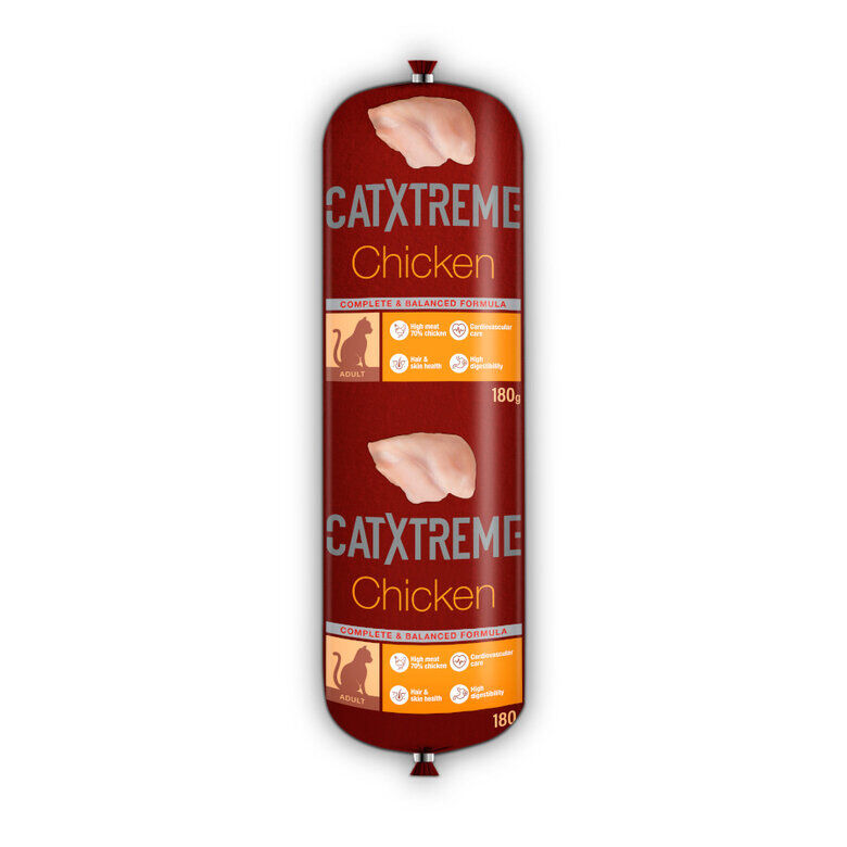 180 g Catxtreme Salsicha de Frango com Ervilhas para Gatos, , large Imagem n&uacute;mero 1