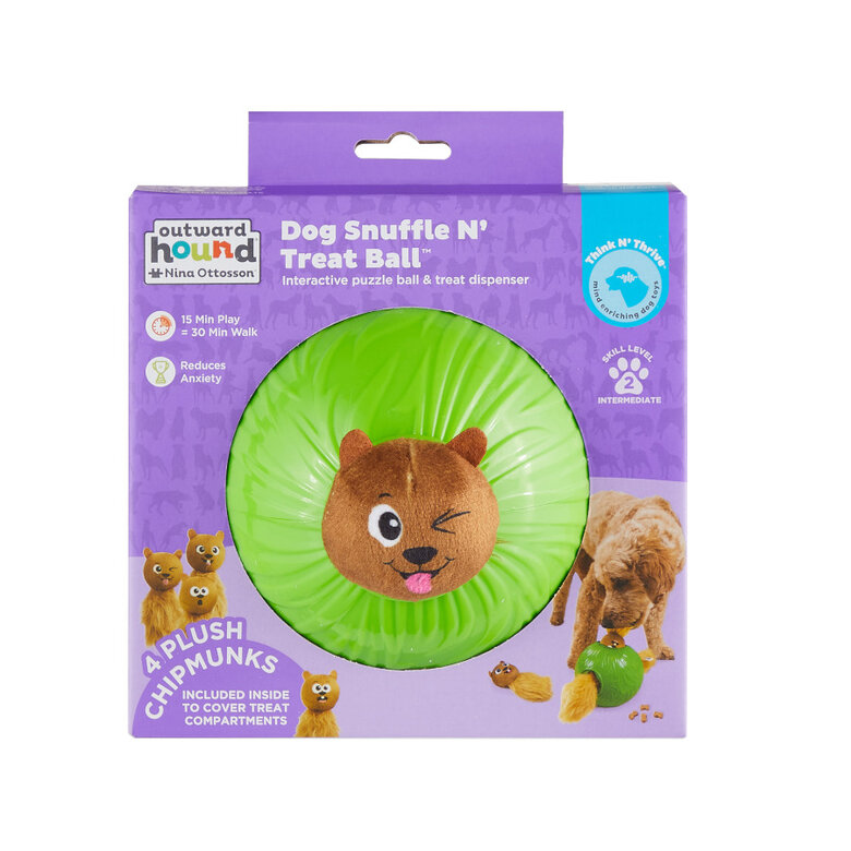 Outward Hound Snuffle n’ Treat Bola Interativa Porta-Snacks para cães,  Imagem número 7 Outward Hound Snuffle n’ Treat Bola Interativa Porta-Snacks para cães, , large Imagem número 7